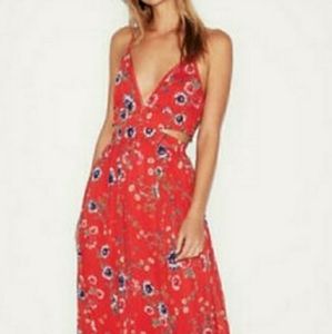 Express Floral Maxi Dress with Cut-outs